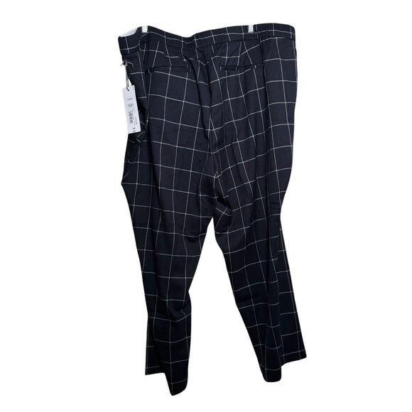 Liz Claiborne Pants Women's 22W Navy Blue Erin Plaid Ankle Mid Rise NWT - Picture 5 of 12